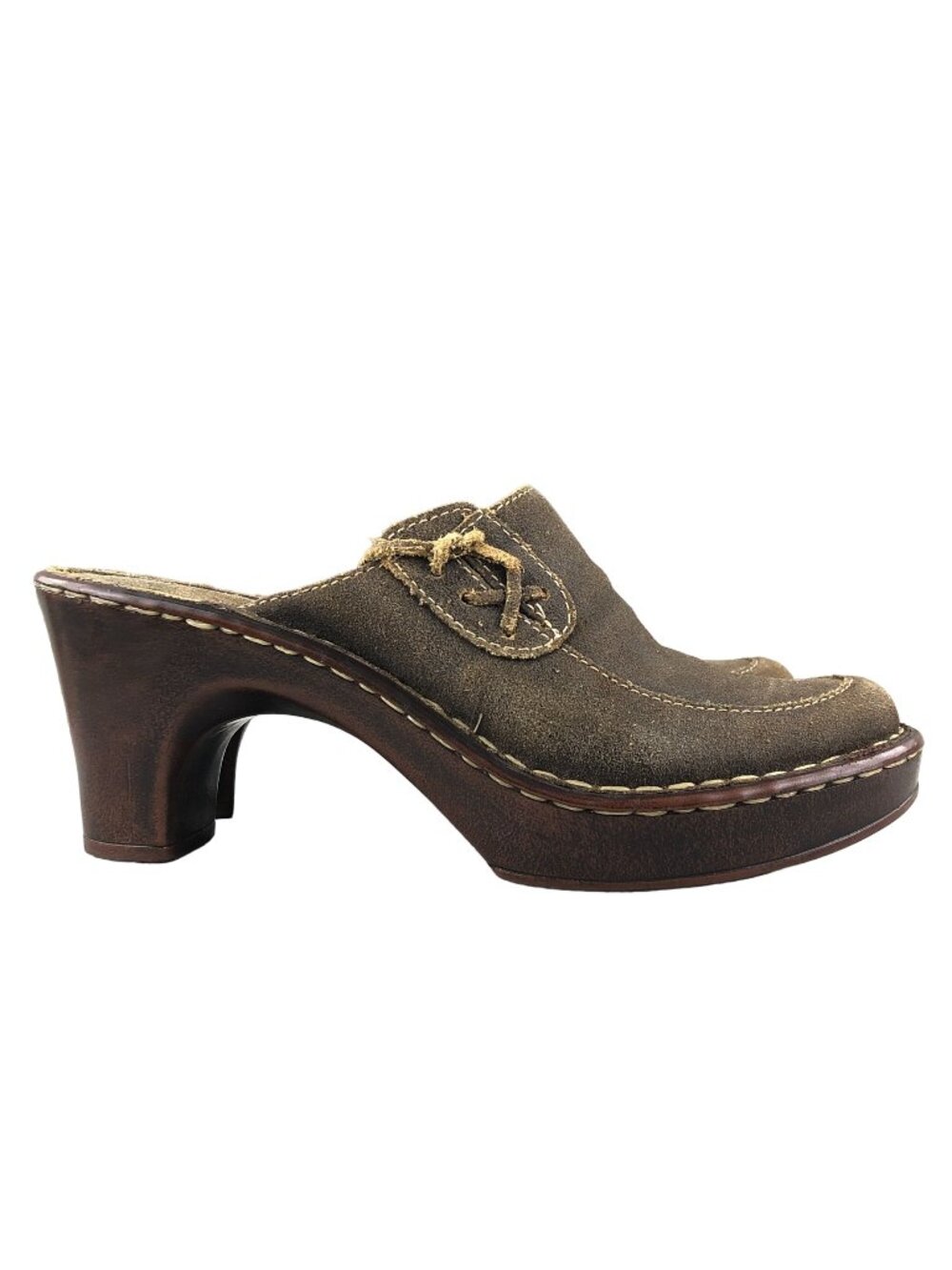 Nicole Women's Size 6M Axion Brown Leather Closed Toe Slip On High Heel Mules